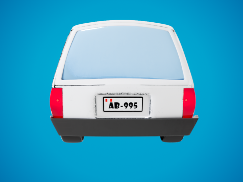 Station wagon cartoon Modello 3D