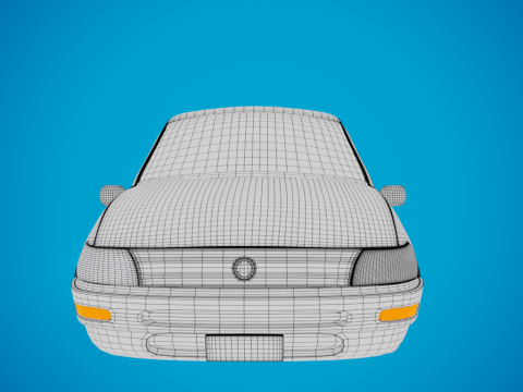 Station wagon cartoon Modello 3D