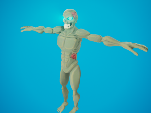 Green Zombie Model 3D