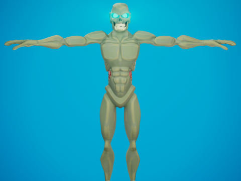 Green Zombie 3D Model