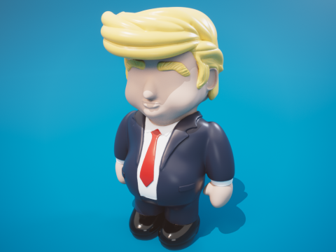 American President cartoon 3D print model 3D Baskı Modeli