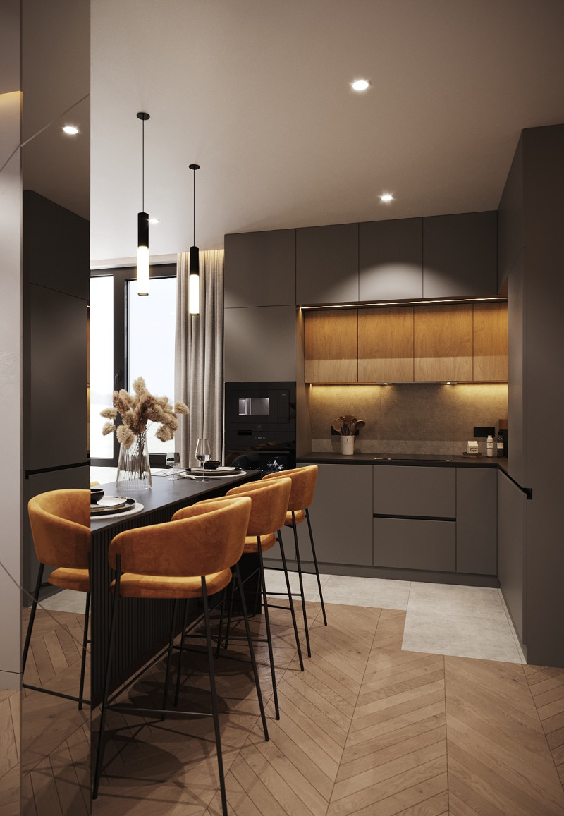 Kitchen - living room interior design 3d 3D Model .c4d .max .obj .3ds .fbx .stl .blend