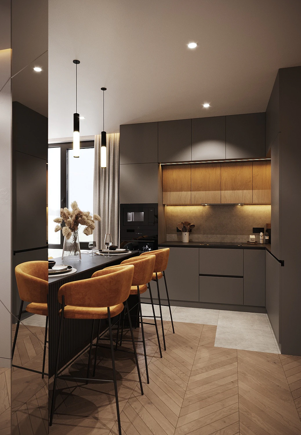 Kitchen - living room interior design 3d 3D Model .c4d .max .obj .3ds .fbx .stl .blend 