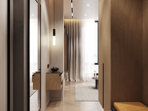 Kitchen - living room interior design 3d 3D Model