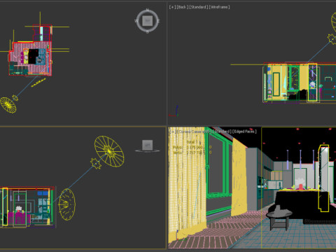 Kitchen - living room interior design 3d 3D Model