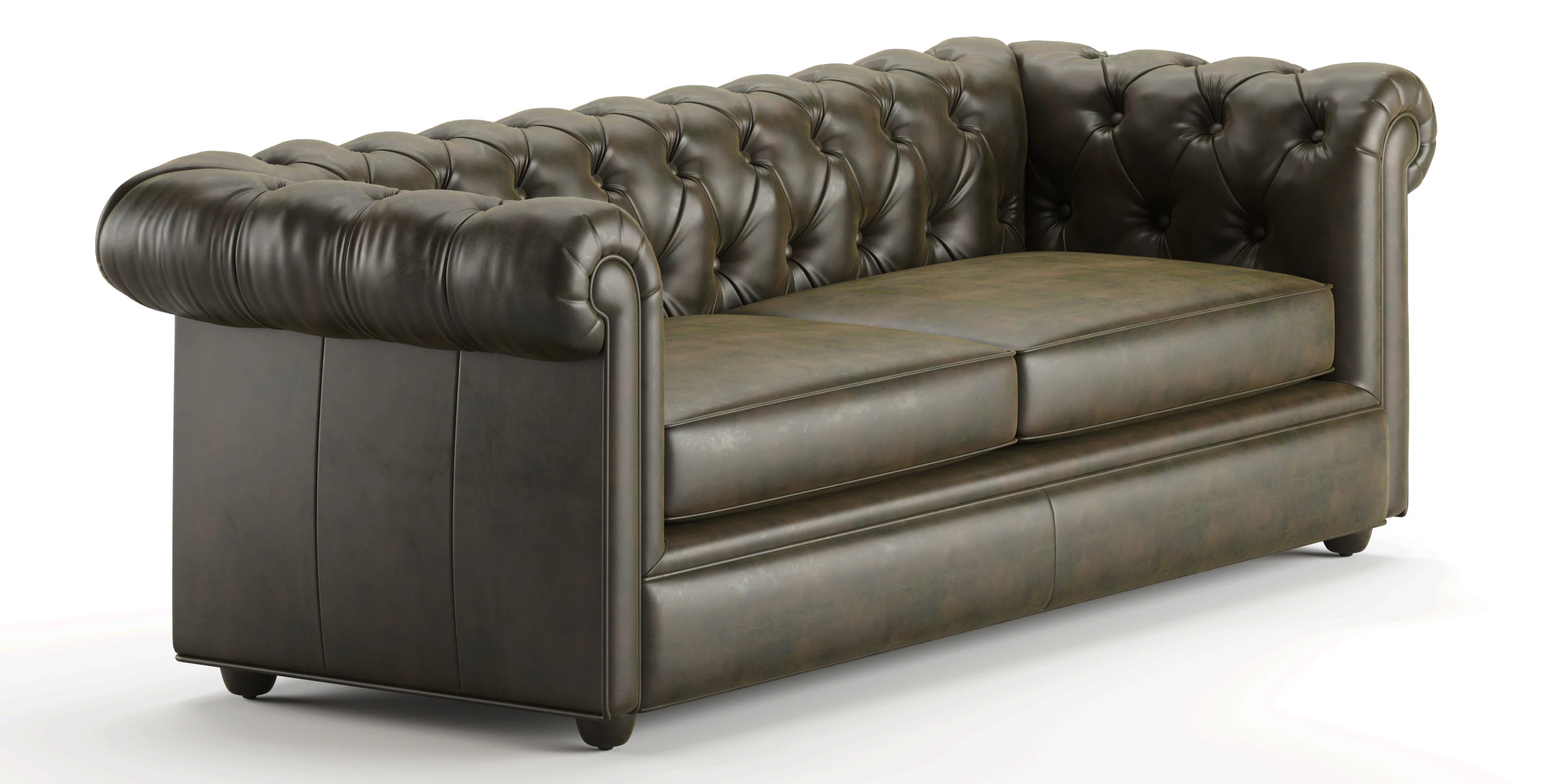 Pot Chesterfield Leather Sofa 3D Model .c4d .max .obj .3ds .fbx .stl .blend 