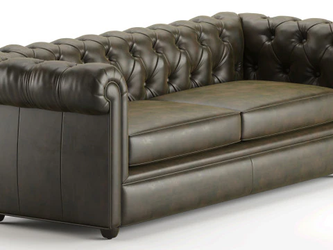 Sof&aacute; Chesterfield de cuero Pot Modelo 3D