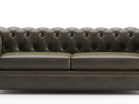 Pot Chesterfield Leather Sofa 3D-Modell