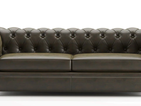 Pot Chesterfield Leather Sofa 3D Model