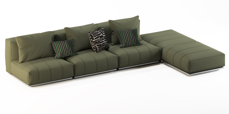 Green sofa 3D Model .c4d .max .obj .3ds .fbx .stl .blend 