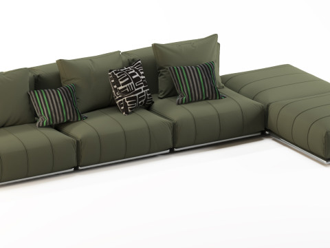 Green sofa 3D-Modell