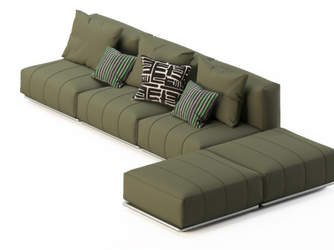 Green sofa 3D Model