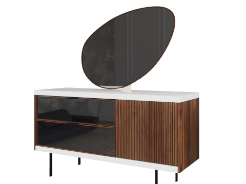 Wooden side table Model 3D