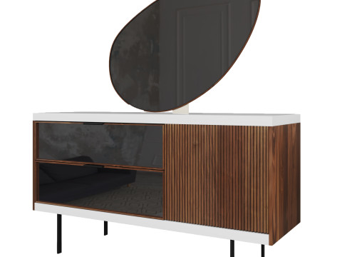 Wooden side table Model 3D