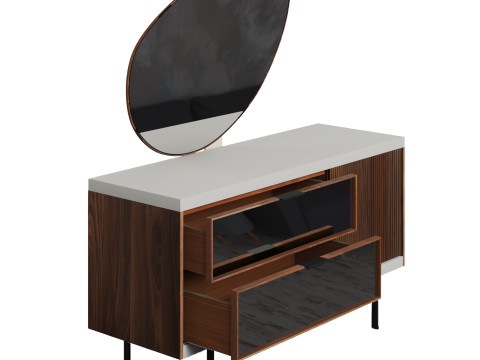Wooden side table Model 3D