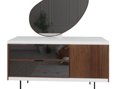 Wooden side table Model 3D