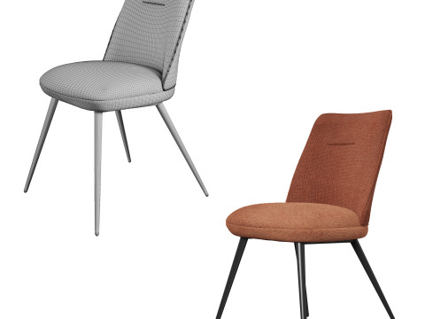 Fauteuil tissu safran Luz Couleur safran ZAGO chair Modèle 3D
