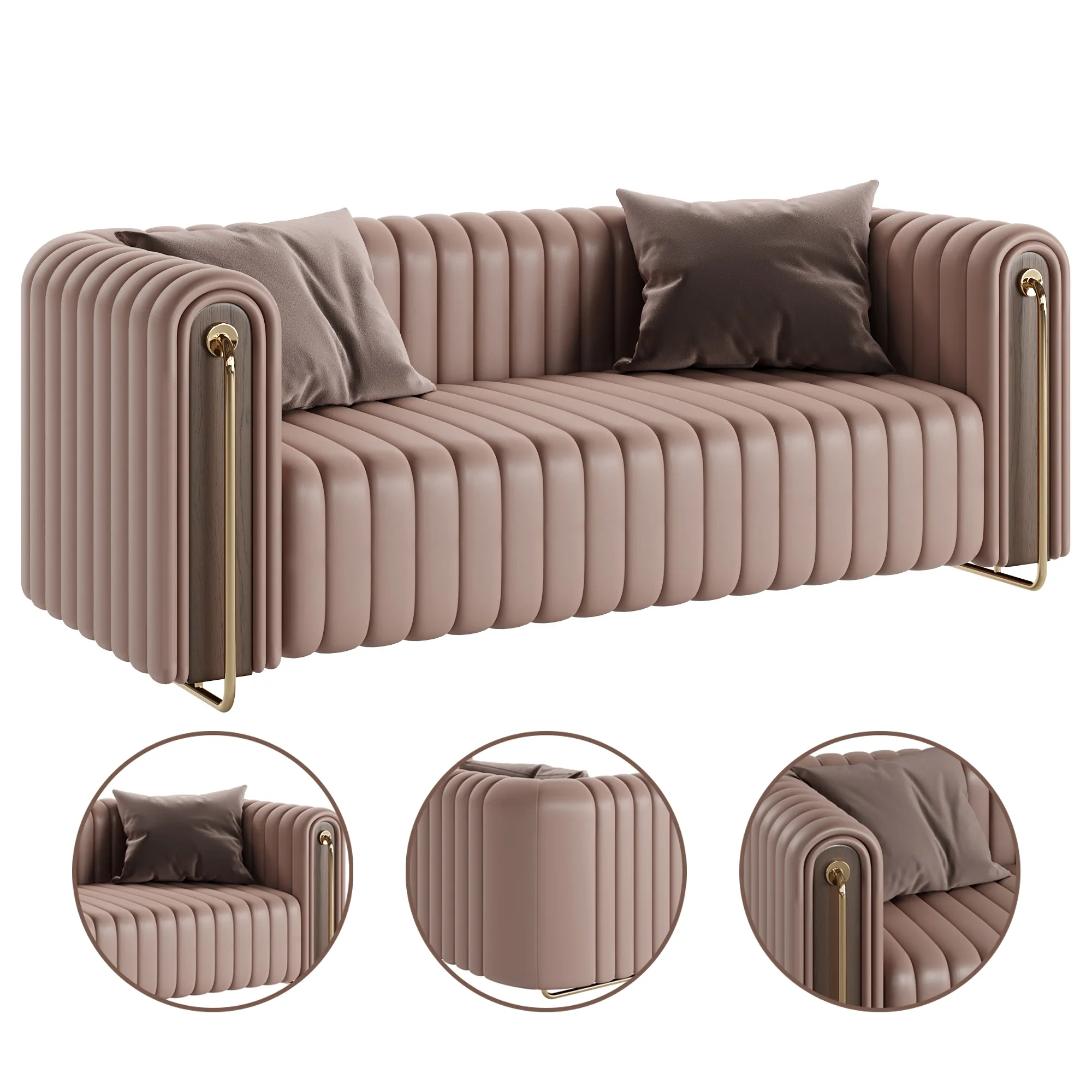 Rivers Sofa 3D Model .c4d .max .obj .3ds .fbx .stl .blend 