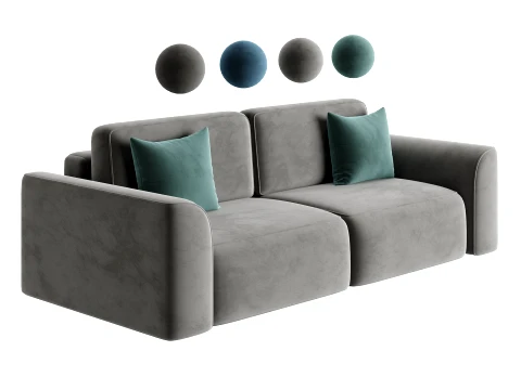 SpaceSofaGrey Velour 3D Model