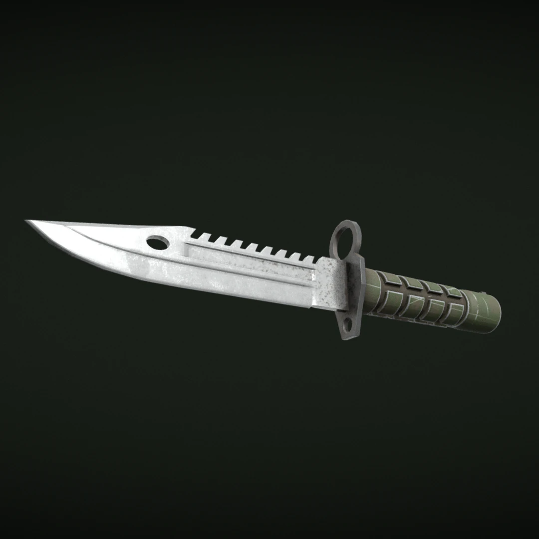 Game Ready Bayonet M9 knife 3D Model .c4d .max .obj .3ds .fbx .stl .blend