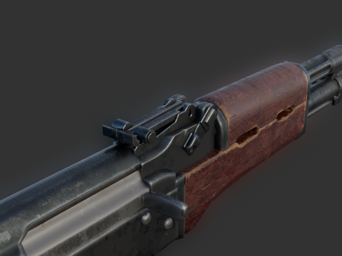 AK-47-AK-74 GoldenDefault Game Ready 3D मॉडल