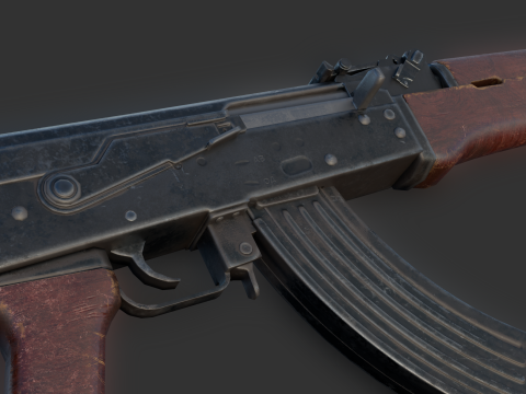 AK-47-AK-74 GoldenDefault Game Ready 3D मॉडल