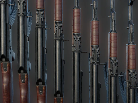 AK-47-AK-74 GoldenDefault Game Ready 3D Model