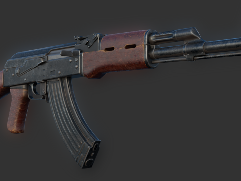 AK-47-AK-74 GoldenDefault Game Ready 3D मॉडल