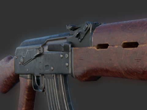 AK-47-AK-74 GoldenDefault Game Ready 3D Model