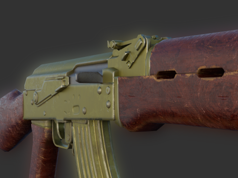 AK-47-AK-74 GoldenDefault Game Ready 3D मॉडल