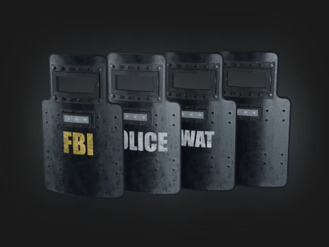 Modern Shield Pack Game Ready 3D Model