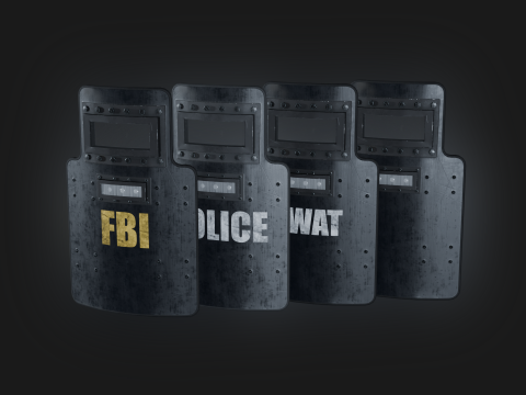 Modern Shield Pack Game Ready Modelo 3D