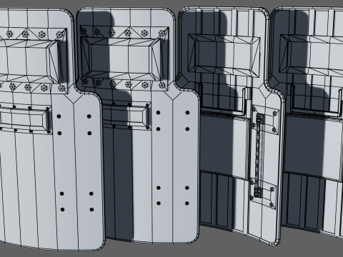 Modern Shield Pack Game Ready Modelo 3D
