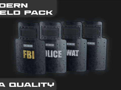 Pacchetto scudo moderno pronto per il gioco Modello 3D