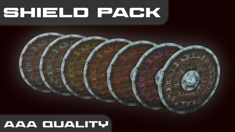 Shield Pack Game Ready Modelo 3D .c4d .max .obj .3ds .fbx .stl .blend