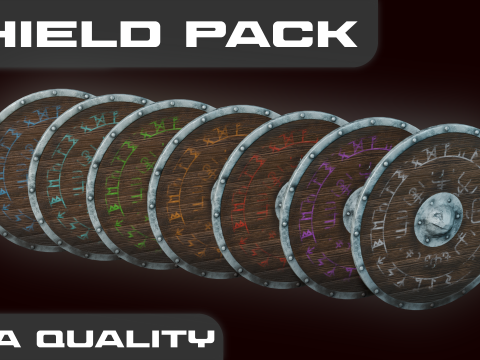 Shield Pack Game Ready Modelo 3D