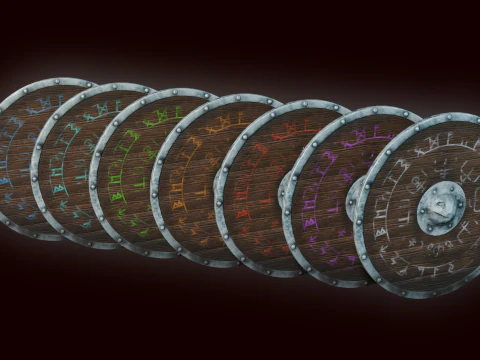 Shield Pack Game Ready 3D Model