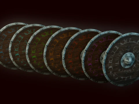 Shield Pack Game Ready 3D Model