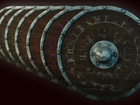 Shield Pack Game Ready 3D Model