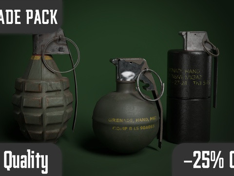 Grenade Pack Game Ready 3D मॉडल