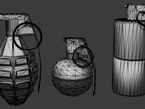 Grenade Pack Game Ready 3D Model