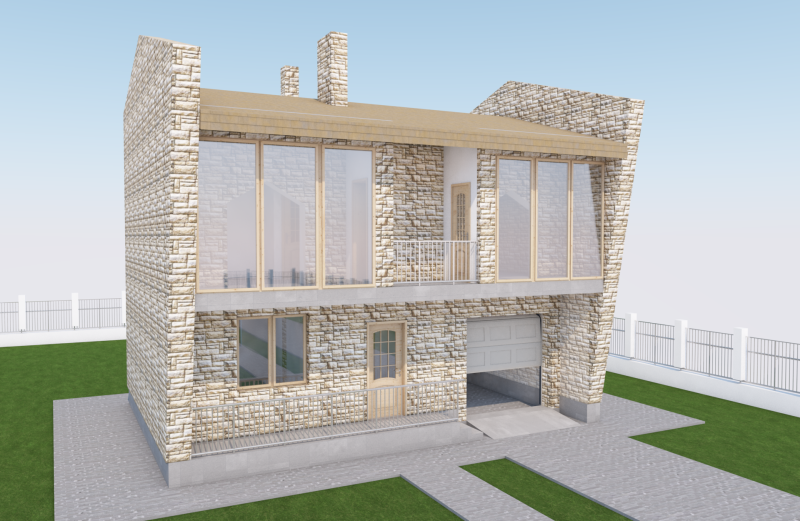 Modern building 3Dモデル .c4d .max .obj .3ds .fbx .stl .blend 