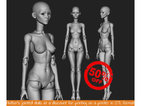 Sabrina - woman bjd doll Female figurines articulated doll ooak 3d print charac Modelo 3D
