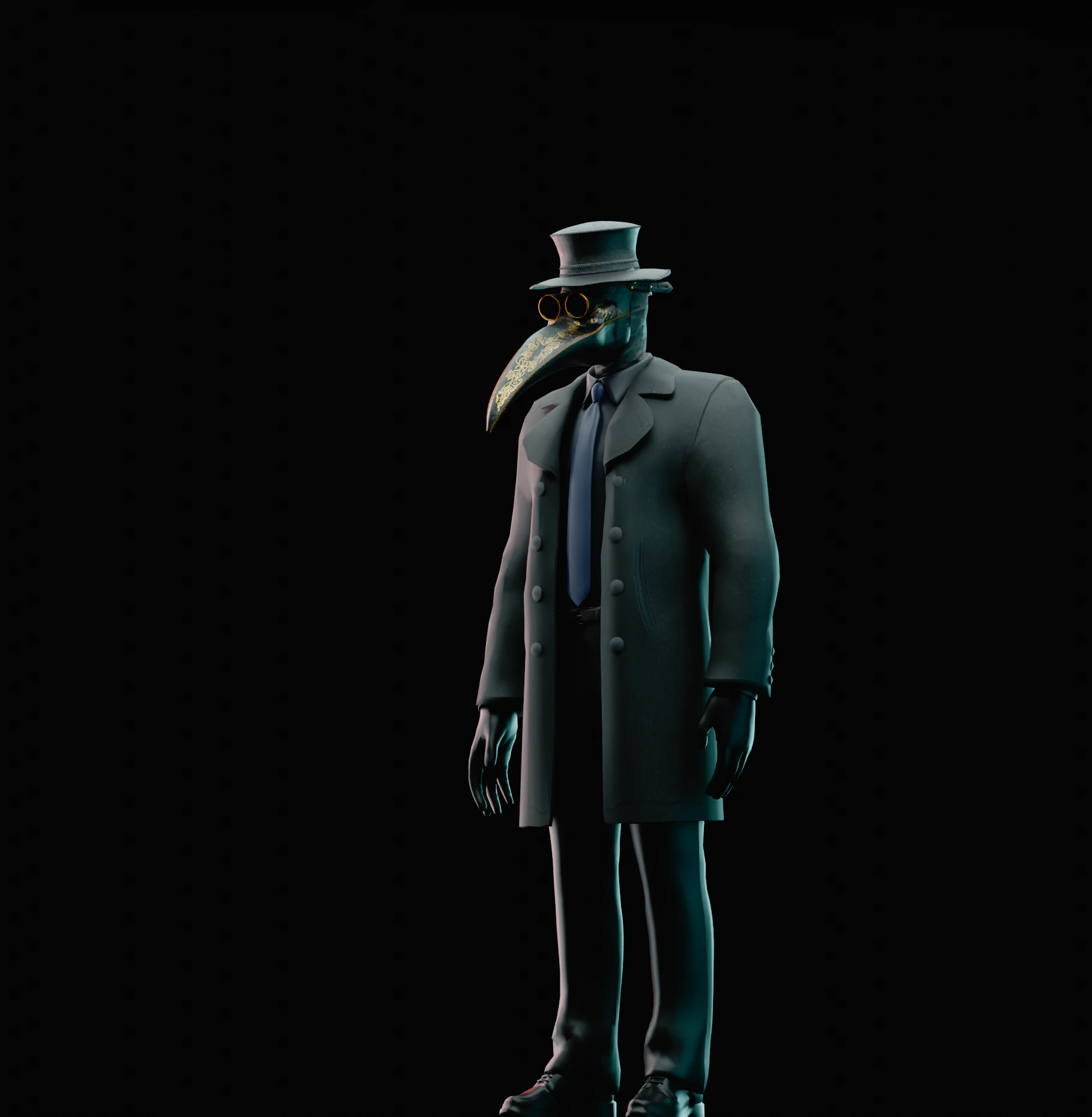 Plague doctor 3D Model .c4d .max .obj .3ds .fbx .stl .blend 
