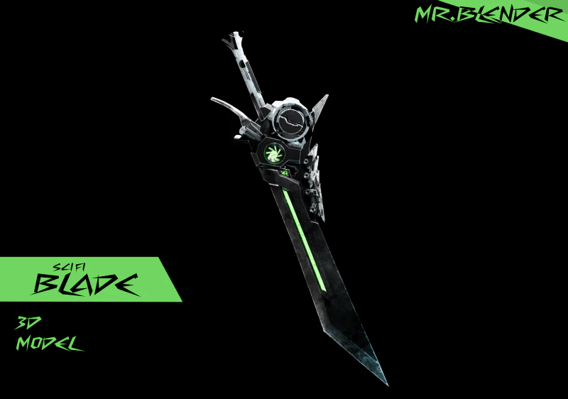 Hoja de ciencia ficci&oacute;n Modelo 3D .c4d .max .obj .3ds .fbx .stl .blend 