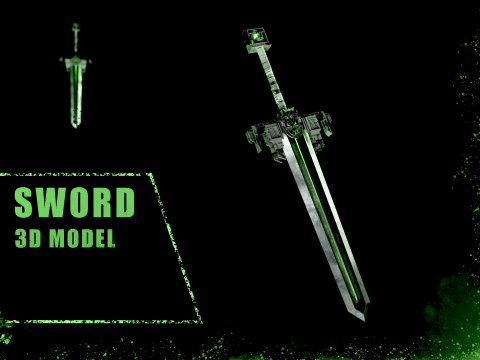 Sci fi heavy sword Modelo 3D