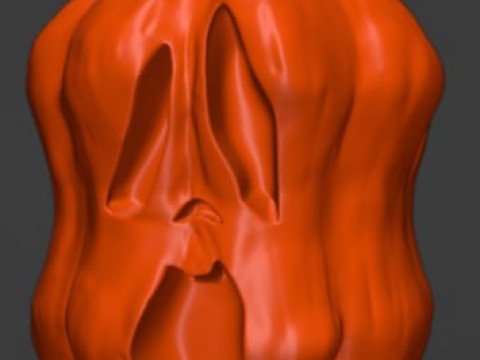 Pumpkin stl key block interior decoration 3D digital file for 3D printer Halloween pumpkin pump 3Dプリントモデル