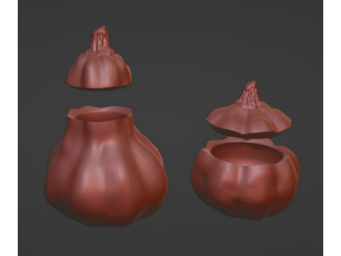 Pumpkin jar ready STL file Jar for spices 3D-Druckmodell