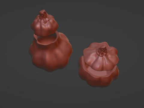 Pumpkin jar ready STL file Jar for spices 3D-Druckmodell