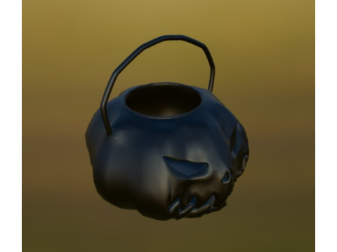 Jack-o-lantern pumpkin basket stl file 3D Baskı Modeli